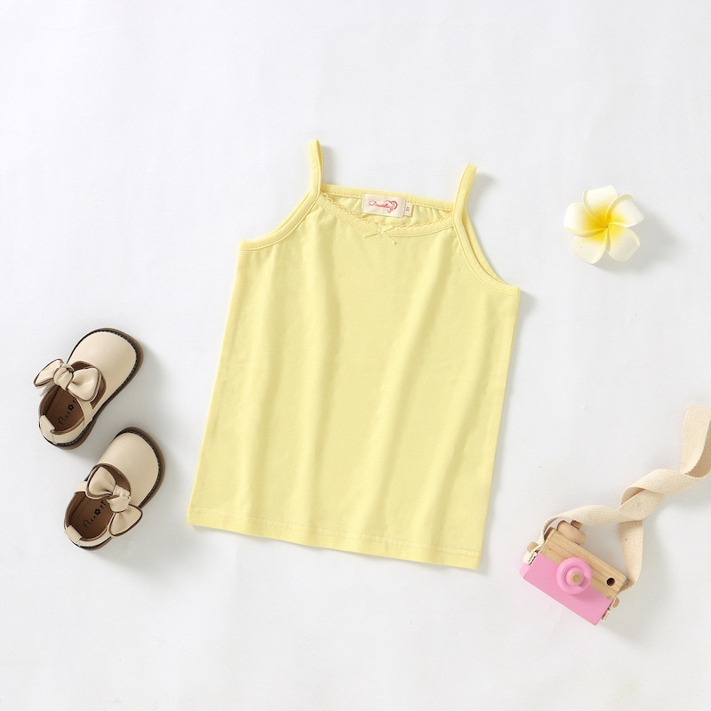 Organic Cotton 5y-12y Girls Undershirts Cami-Tank Top Super Soft Fashion Girls sleeveless Tees